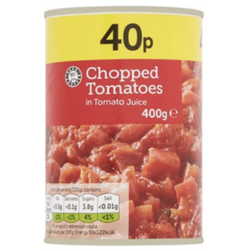 Tinned Chopped Tomatoes Euro Shopper 400g