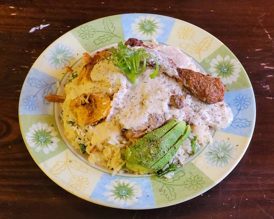 Coconut Fried Rice & Chicken with Peanut Sauce