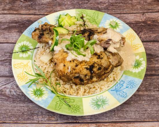 Coconut Fried Rice/Chicken & Peanut Sauce